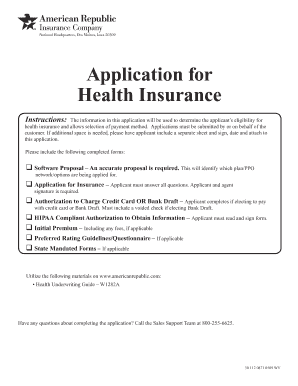 Health Insurance Application Form