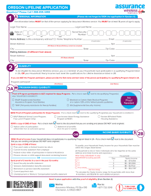 Oregon Lifeline Application