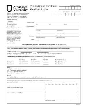Verification of Enrolment Form