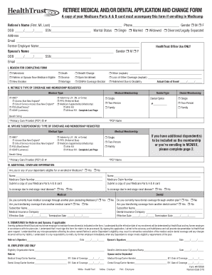 Retiree Medical and Dental Application Form