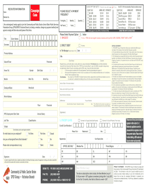 Community and Public Sector Union Membership Application
