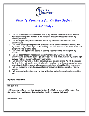 Family Contract for Online Safety