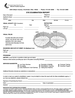 Eye Examination Report