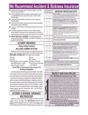 Student Accident and Sickness Insurance Application