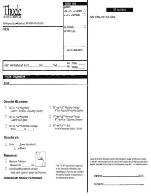 NTI-tss Plus Appliance Prescription Form
