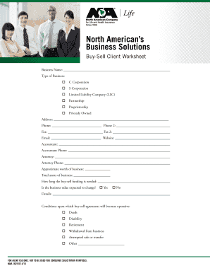 Buy-Sell Client Worksheet