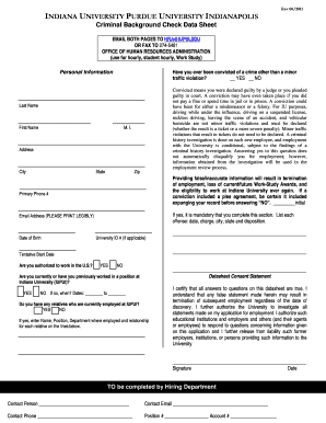 Indiana University Criminal Background Check Form
