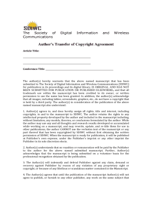 Author's Transfer of Copyright Agreement
