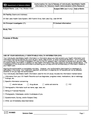 Authorization for VHA Research