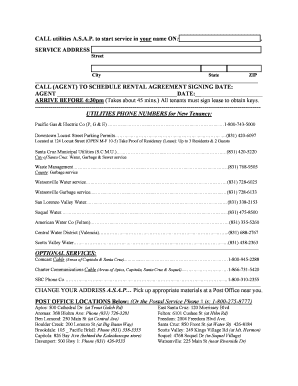 Rental Agreement Signing Form