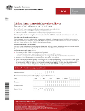 CSCri Retirement Income Withdrawal or Rollover Form
