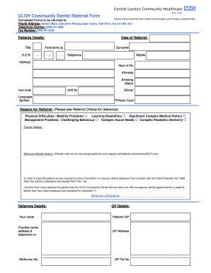 CLCH Community Dental Referral Form