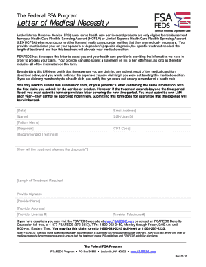 Letter of Medical Necessity for FSA Reimbursement