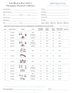 Ashi Blush of Rose Gold & Champagne Diamonds Order Form