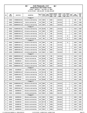 Ashi Diamonds Bridal Book Order Form