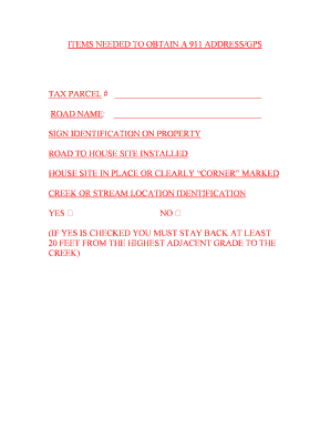 911 Address GPS Application Form