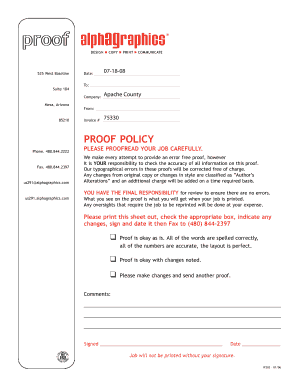 Proof Policy Form
