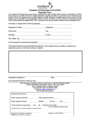 Freedom of Information Act Request Form