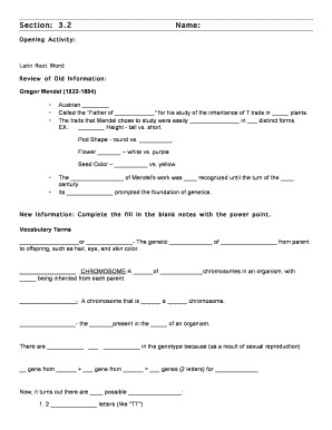 Genetics Worksheet