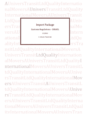 Israel Customs Form 130