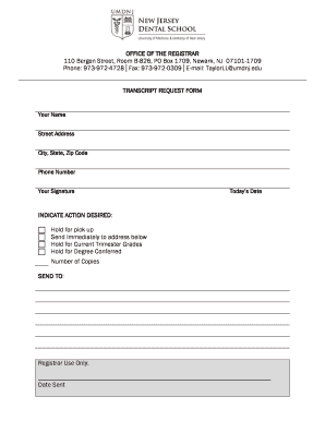Transcript Request Form