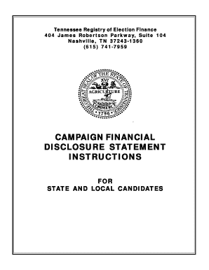 Tennessee Campaign Financial Disclosure Statement