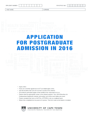 UCT Postgraduate Admission Application