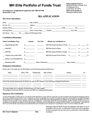 IRA Application Form