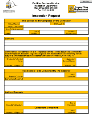 Inspection Request Form