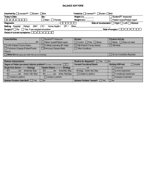Balance Assessment Form