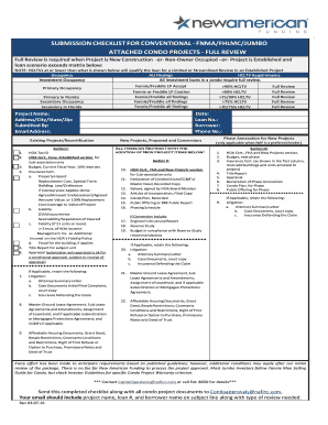 Condo Project Submission Checklist