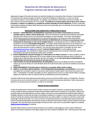 Formulario de Servicios de Salud del Estudiante