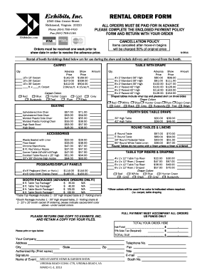 Portfolio analysis template - RENTAL ORDER FORM updated 2011 - HRRA