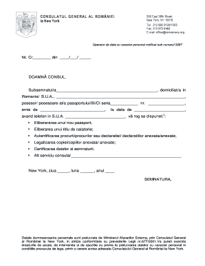 Romanian Consulate General Passport Application