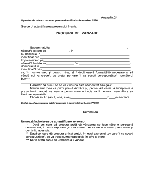 Power of Attorney for Sale