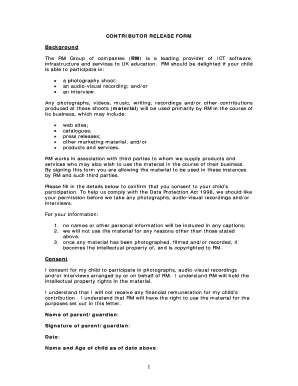 Contributor Release Form