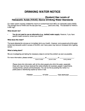 Drinking Water Notice