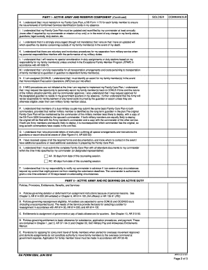 Family Care Plan Counseling Checklist