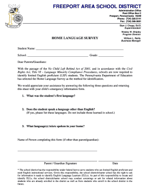 Home Language Survey Form