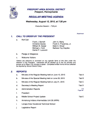 Executive meeting agenda sample - Visitors are welcome to comment on any agenda items at this time under the