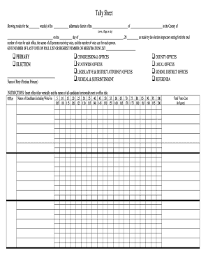 Wisconsin Election Tally Sheet