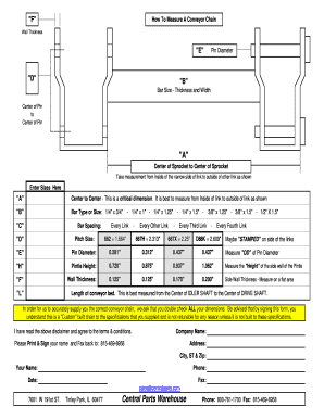 Conveyor Chain Measurement Form