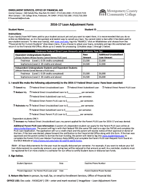 B2016b-17 Loan Adjustment Form