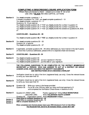 DBS Disclosure Application Form