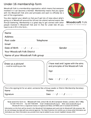 Under-16 Membership Form