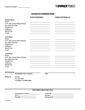 Change of Address Form