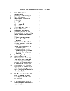 House Building Advance Application