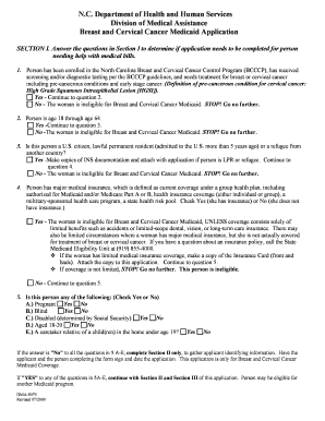 Breast and Cervical Cancer Medicaid Application