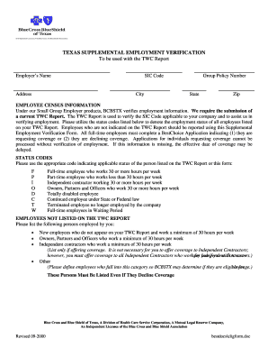 TEXAS SUPPLEMENTAL EMPLOYMENT VERIFICATION To be used with