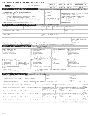 Health and Dental Enrollment Application Form